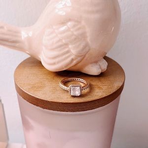 Pandora Gold Square Sparkle Halo Ring